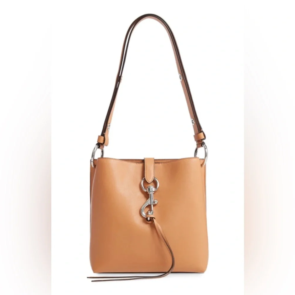 SMALL MEGAN LEATHER CROSSBODY FEED BAG - BROWN IN HONEY - Picture 2 of 5